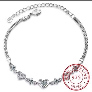 925 Sterling Silver Heart Bracelet